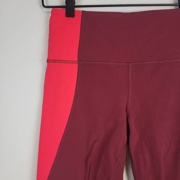Athleta Womens Elation Asym 7/8 Leggings Size Small Maroon Powervita Athletic - Picture 3 of 10